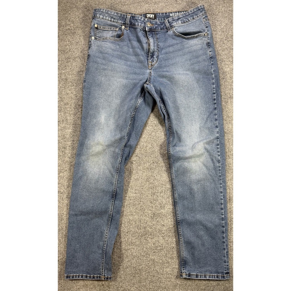 Men's DKNY Bedford Slim Fit Dark Wash Denim Jeans 36‎ X 32 Stretch Tapered